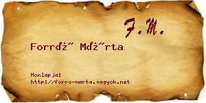 Forró Márta névjegykártya