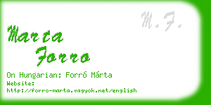 marta forro business card